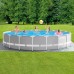 INTEX PRISM FRAME Rundpool 610 × 132 cm mit Kartuschenfilteranlage 12V 26756GN