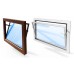 ACO Nebenraumfenster mit Kippflügel, Isoglasfenster 120 x 60 cm braun