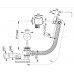 ALCAPLAST Ablaufgarnitur für Badewannen mit Überlauf, Metall 80 cm, A564KM180