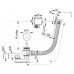 ALCAPLAST Ablaufgarnitur für dickwandigen Badewannen mit Überlauf, Metall 80cm, A565KM180
