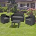 ALLIBERT ALABAMA Lounge-Set 4-tlg., Rattanoptik, graphit/grau 17199240