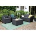 ALLIBERT MODENA Lounge-Set + Aufbewahrungstisch, graphit/grau 17200463