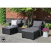 ALLIBERT MOOREA Lounge-Set (Sessel, Hocker, Tisch), Rattan, graphit/grau 17200418