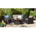 ALLIBERT MONACO Lounge-Set mit Aufbewahrungstisch, braun/grau-beige 17200031