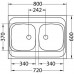 B-Ware! ALVEUS CLASSIC 40 Edelstahlspüle, 800 x 600 mm 1009078- mit Loch für Armatur!