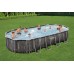 BESTWAY Power Steel Frame Pool 732 x 366 x 122 cm, Komplett-Set mit Filterpumpe 5611T