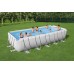 BESTWAY Power Steel Frame Pool 640 x 274 x 132 cm, Komplett-Set mit Filterpumpe 5611Z