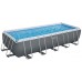 BESTWAY Power Steel Frame Pool 640 x 274 x 132 cm, Komplett-Set mit Filterpumpe 5611Z