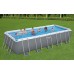 BESTWAY Power Steel Frame Pool 640 x 274 x 132 cm, Komplett-Set mit Sandfilteranlage 5612B