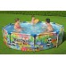 BESTWAY Steel Pro Frame Pool ohne Pumpe, 274 x 66 cm, buntes Panda- und Fuchs-Design 5612F
