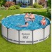 BESTWAY Steel Pro Max Frame Pool 427 x 122 cm, Komplett-Set mit Filterpumpe 5612X