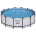 BESTWAY Steel Pro Max Frame Pool 427 x 122 cm, Komplett-Set mit Filterpumpe 5612X