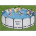 BESTWAY Steel Pro Max Frame Pool 427 x 122 cm, Komplett-Set mit Filterpumpe 5612X