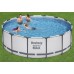 BESTWAY Steel Pro Max Frame Pool 427 x 122 cm, Komplett-Set mit Filterpumpe 5612X