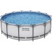 BESTWAY Steel Pro Max Frame Pool 427 x 122 cm, Komplett-Set mit Filterpumpe 5612X