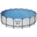 BESTWAY Steel Pro Max Frame Pool 488 x 122 cm, Komplett-Set mit Filterpumpe 5612Z