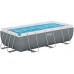 BESTWAY Power Steel Frame Pool 404 x 201 x 100 cm, Komplett-Set mit Filterpumpe 56441