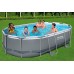 BESTWAY Power Steel Frame Pool 488 x 305 x 107 cm, Komplett-Set mit Filterpumpe 56448