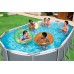 BESTWAY Power Steel Frame Pool 488 x 305 x 107 cm, Komplett-Set mit Filterpumpe 56448