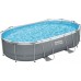 BESTWAY Power Steel Frame Pool 488 x 305 x 107 cm, Komplett-Set mit Filterpumpe 56448