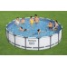 BESTWAY Steel Pro Max Frame Pool 549 x 122 cm, Komplett-Set mit Filterpumpe 56462