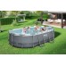 BESTWAY Power Steel Frame Pool 427 x 250 x 100 cm, Komplett-Set mit Filterpumpe 56620