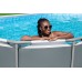 BESTWAY Power Steel Frame Pool 427 x 250 x 100 cm, Komplett-Set mit Filterpumpe 56620