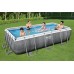 BESTWAY Power Steel Frame Pool-Set 404 x 201 x 100 cm, mit Filterpumpe, Rattan-Optik 56721