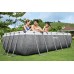 BESTWAY Power Steel Frame Pool-Set 404 x 201 x 100 cm, mit Filterpumpe, Rattan-Optik 56721