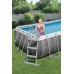 BESTWAY Power Steel Frame Pool-Set 404 x 201 x 100 cm, mit Filterpumpe, Rattan-Optik 56721