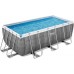 BESTWAY Power Steel Frame Pool-Set 412 x 201 x 122 cm, mit Filterpumpe, Rattan-Optik 56722