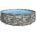 BESTWAY Power Steel Frame Pool 549 x 132 cm, Komplett-Set mit Filterpumpe 56886