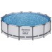 BESTWAY Steel Pro Max Frame Pool 427 x 107 cm, Komplett-Set mit Filterpumpe 56950