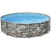 BESTWAY Power Steel Frame Pool 488 x 122 cm, Komplett-Set mit Filterpumpe 56966