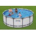 BESTWAY Steel Pro Max Frame Pool 396 x 122 cm, Komplett-Set mit Filterpumpe 5618W