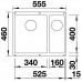BLANCO SUBLINE 340/160-U Unterbauspüle SILGRANIT PuraDur, InFino, felsgrau 523549