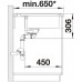 BLANCO DELTA II-F Eck-Einbau-Spüle Silgranit PuraDur jasmin InFino Ablauf 523674