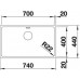 B-Ware -BLANCO Andano 700-IF InFino Edelstahlspüle mit Zugknopf 522790- Ecke gebogen