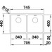 BLANCO Andano 340/340-IF Edelstahlspüle Infino Seidenglanz mit Zugknopf 522982