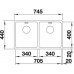 BLANCO Andano 340/340-U Edelstahlspüle InFino Seidenglanz mit Zugknopf 522984