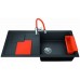 BLANCO Einbauspüle SITY XL 6 S Silgranit schwarz InFino mit Zubehör in orange 525967