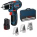 BOSCH GSR 12V-15 Akku Bohrschrauber mit 2 Akkus 2,0 Ah in Softbag Tasche 0615990GB0