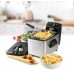 DOMO Edelstahl Fritteuse starke Leistung, 3l, 2000W, Silber DO464FR