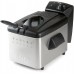 DOMO Edelstahl Fritteuse starke Leistung, 3l, 2000W, Silber DO464FR