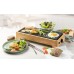 DOMO Bamboo Style Elektrischer Tischgrill Plancha (36x14cm/1000W) DO9270G