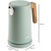 DOMO WOOD YOU Wasserkocher (1,7l/2200W), Edelstahl, grün DO9282WK