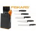 FISKARS Messerblock, 5-teilig, Design-Messerblock, schwarz 1014190