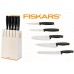 Fiskars Functional Form Messerblock, 5-teilig, Design-Messerblock, weiß 1014209