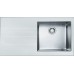 Franke Crystal CYV 611 Spüle links, 1000x510 mm, Edelstahl+weiße Glas, 101.0062.563