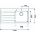 Franke Epos Glas EOV 611/7 1000 x 510 mm Edelstahl + schwarzes Glas + Siphon 101.0250.485